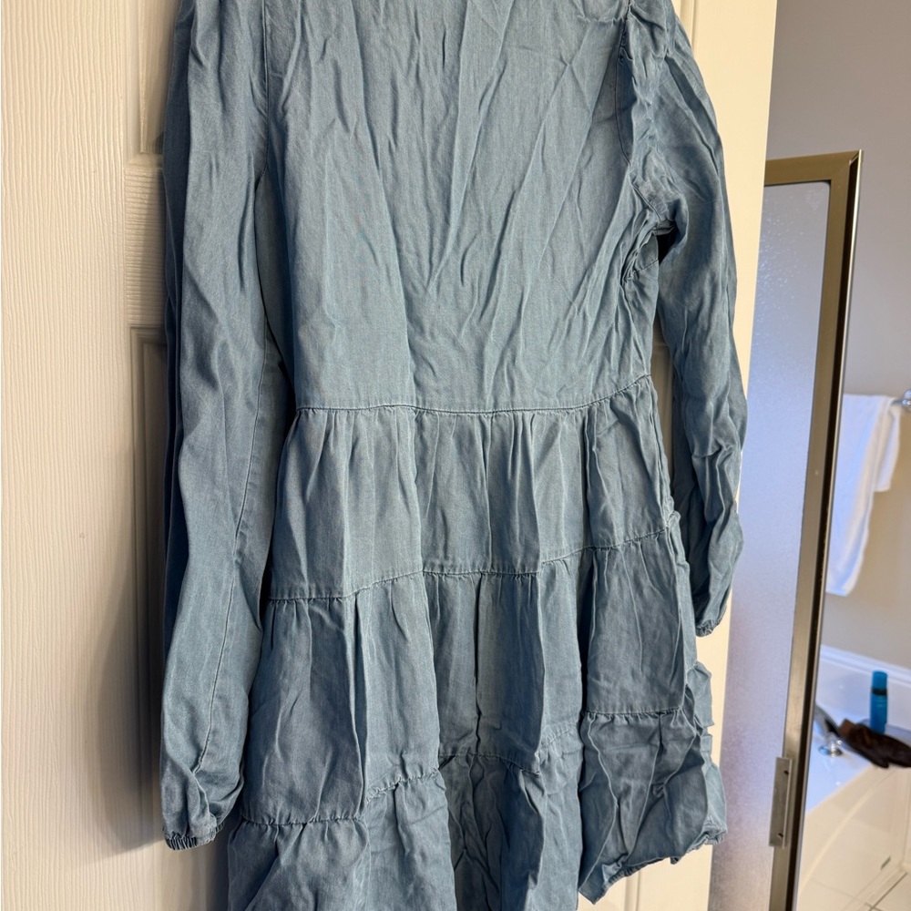 Boutique ruffle denim dress